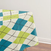 青および緑のアーガイル テーブルクロス (インサイチュ)