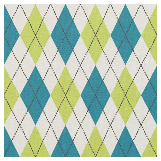青および緑のアーガイル ファブリック (クローズアップ)