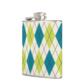 青および緑のアーガイル フラスク (左)