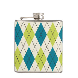 青および緑のアーガイル フラスク