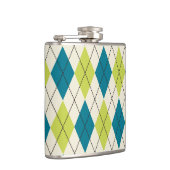 青および緑のアーガイル フラスク (右)