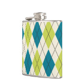 青および緑のアーガイル フラスク (左)