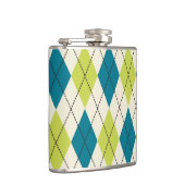 青および緑のアーガイル フラスク (右)