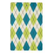 青および緑のアーガイル ミニクリップボード (裏面)