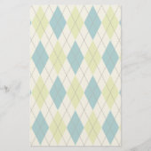 青および緑のアーガイル 便箋 (正面)