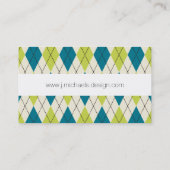 青および緑のアーガイル 名刺 (裏面)