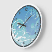 青および緑のイン及びヤン ラージ壁時計 (傾斜)