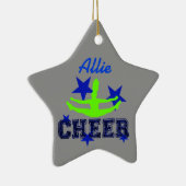 青および緑のチアリーダーの星のオーナメント セラミックオーナメント (右)