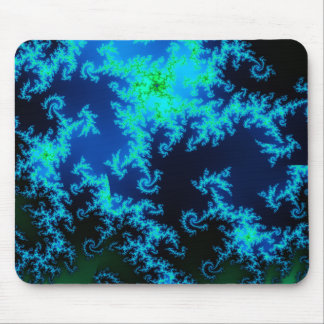 青および緑のフラクタルのmousepad マウスパッド
