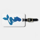 青および緑の人魚の荷物のラベル ラゲッジタグ (正面横)