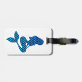 青および緑の人魚の荷物のラベル ラゲッジタグ (裏面横)