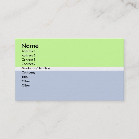 青および緑の名刺 名刺 (正面)