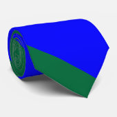 青および緑の広い大学ストライプ ネクタイ (ロール)