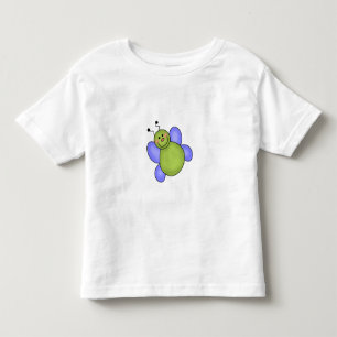 青および緑の微笑の虫 トドラーTシャツ