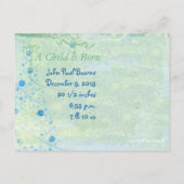 青および緑の木の初めてのクリスマスの写真の郵便はがき シーズンポストカード (裏面)