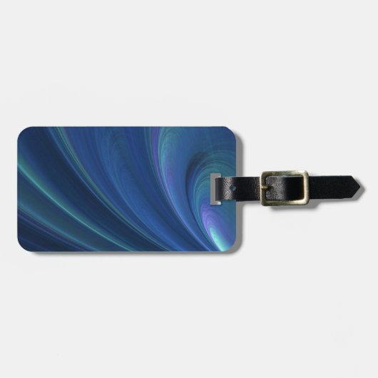 青および緑の柔らかい砂波 ラゲッジタグ (正面横)