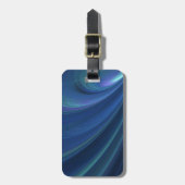 青および緑の柔らかい砂波 ラゲッジタグ (正面縦)