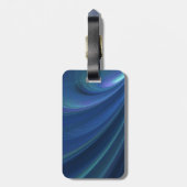 青および緑の柔らかい砂波 ラゲッジタグ (裏面縦)