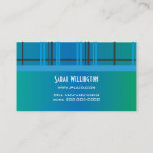 青および緑の格子縞 名刺 (裏面)