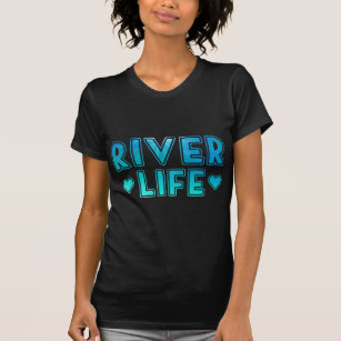 青および緑の水中質の川の生命 Tシャツ