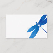 青および緑の水彩画のトンボの名刺 名刺 (裏面)