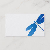 青および緑の水彩画のトンボの名刺 名刺 (裏面)