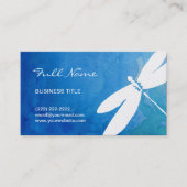 青および緑の水彩画のトンボの名刺 名刺 (正面)