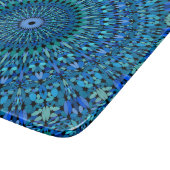 青および緑の石造りの庭の曼荼羅 カッティングボード (角)