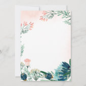 青および緑の花の水彩画|のカップルのシャワー 招待状 (裏面)