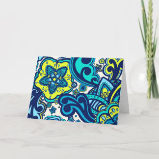 青および緑の花カード カード