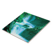 青および緑の落ち着いた滝 タイル (側面)