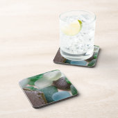 青および緑海のガラスコルクのコースター コースター (右側)