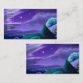 青および花の陰が付いている名刺 名刺 (正面/裏面)