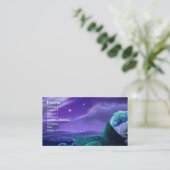 青および花の陰が付いている名刺 名刺 (スタンド正面)