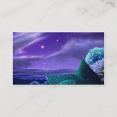 青および花の陰が付いている名刺 名刺 (裏面)