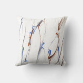 青および茶色のペンキの縞 クッション (裏面)