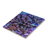 青および薄紫の調子の群葉の抽象芸術 タイル (側面)