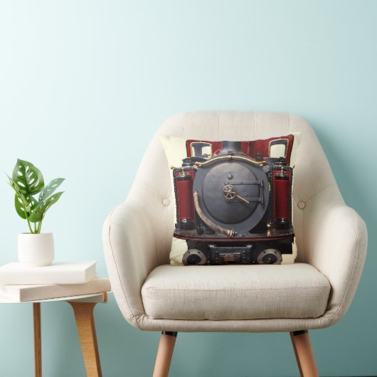 青および赤い列車 クッション (椅子)