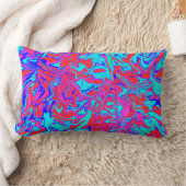 青および赤くサイケデリックな装飾用クッション ランバークッション (ブランケット)