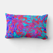青および赤くサイケデリックな装飾用クッション ランバークッション (裏面)