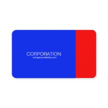 青および赤く上品な名刺