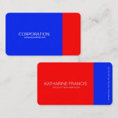 青および赤く上品な名刺 名刺 (正面/裏面)