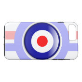 青および赤線の3dモダンなターゲット Case-Mate iPhoneケース (裏面(横))