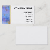 青および金ゴールドおよび金ゴールドの並べられたボーダー 名刺 (正面/裏面)