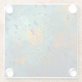 青および金ゴールドのつる植物 ガラスコースター (裏面)