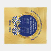 青および金ゴールドのカスタムで最も最高のなチアリーティングのコーチのギフト フリースブランケット (正面(横))