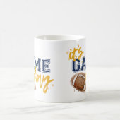 青および金ゴールドのゲーム日のマグ コーヒーマグカップ (中央)