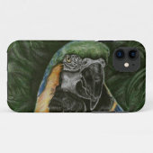 青および金ゴールドのコンゴウインコのIphoneの場合 Case-Mate iPhoneケース (裏面(横))