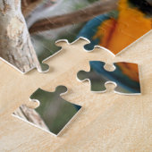 青および金ゴールドのコンゴウインコ ジグソーパズル (側面)