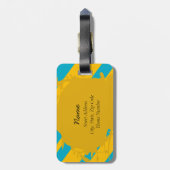 青および金ゴールドのストライプのバッグのラベル$9.50 ラゲッジタグ (裏面縦)